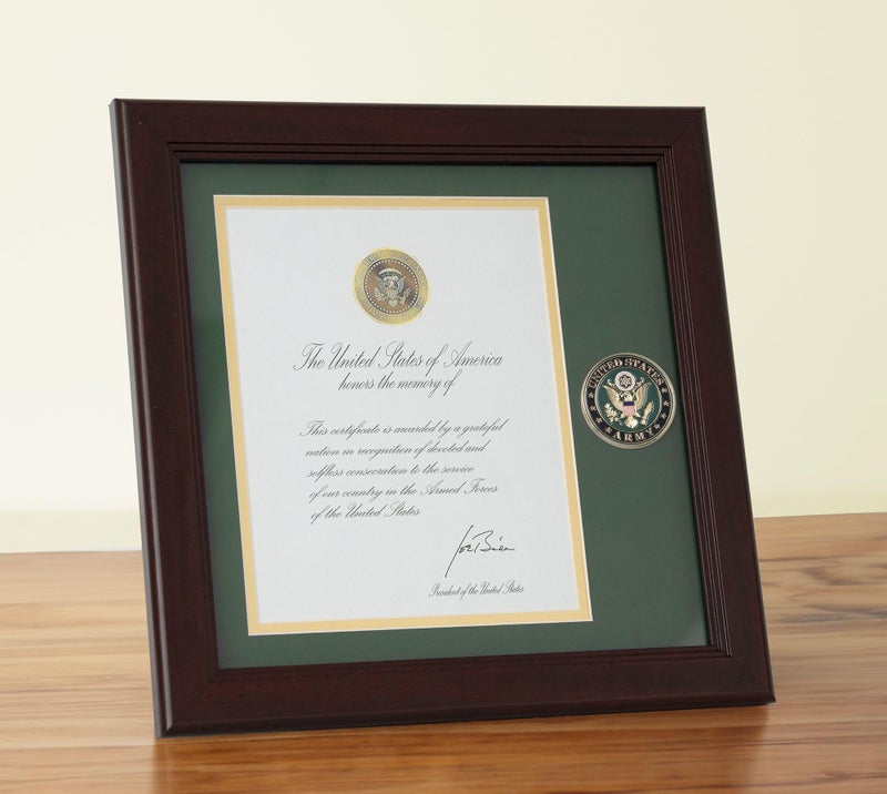 Allied Flag Allied Frame United States Army Presidential Memorial Certificate Frame with Medallion - 8 x 10 inch - Image 4